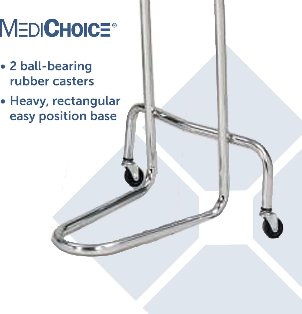 MediChoice Mayo Portable Adjustable Tray Steel Premium Instrument Stand Medical Dental Salon Tattoo Esthetician Mobile Service Cart Table Station Height 34-54 Inch MAYO1201