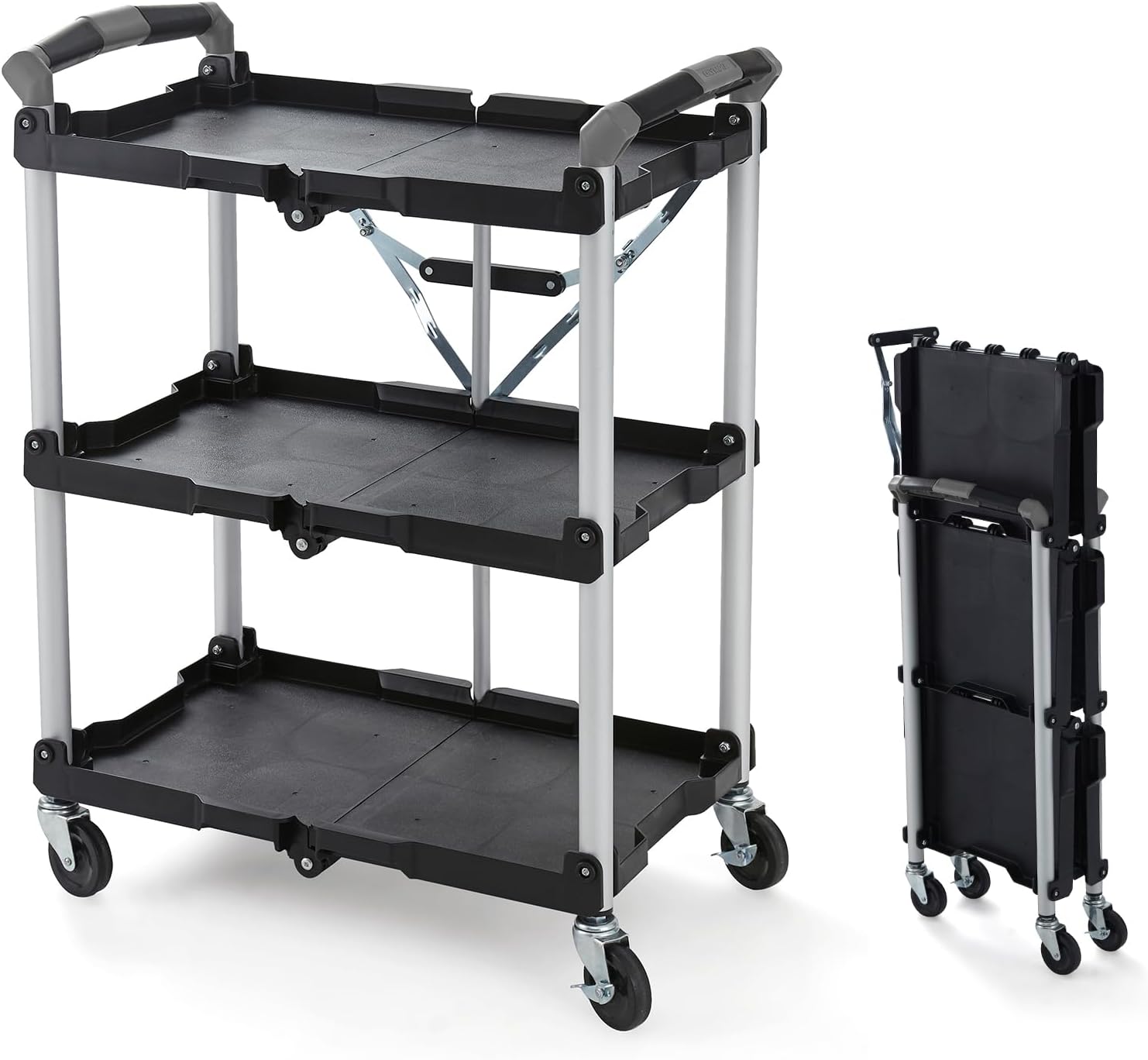 Olympia Tools 85-189 Pack N Roll Collapsible Service Cart, XL, 300LB Capacity, Black