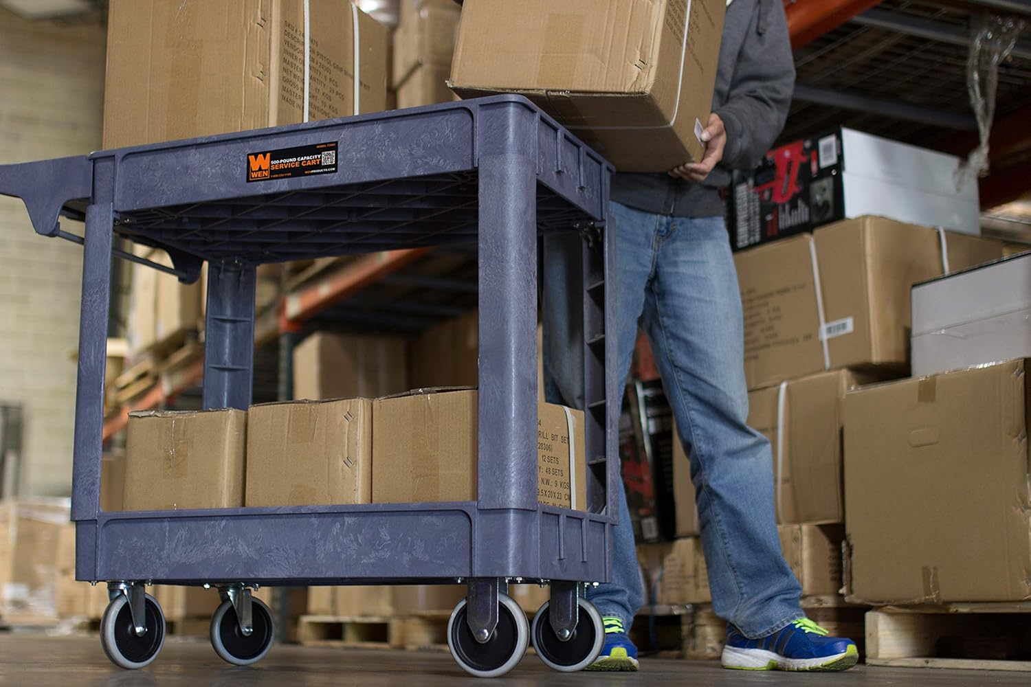 WEN Service Utility Cart, 500-Pound Capacity, 40 x 17-Inch