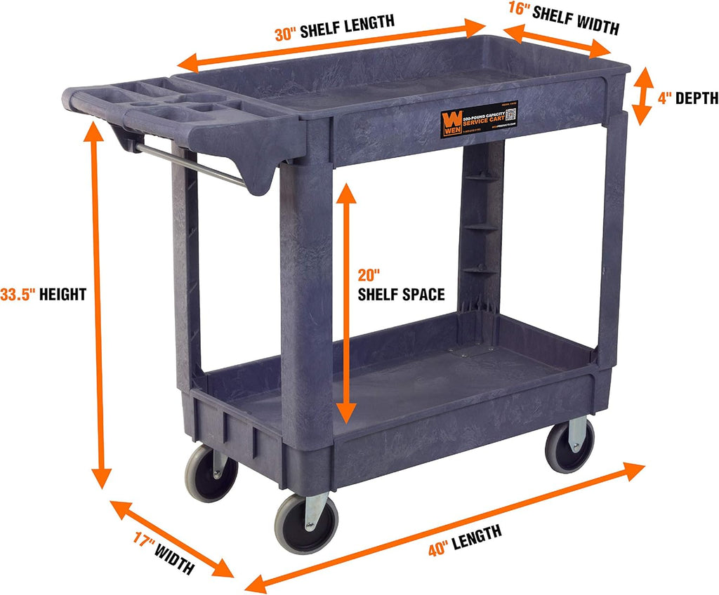WEN Service Utility Cart, 500-Pound Capacity, 40 x 17-Inch